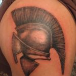 Фото рисунка тату шлем спартанца 09.10.2018 №068 - spartan helmet tattoo - tatufoto.com
