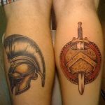 Фото рисунка тату шлем спартанца 09.10.2018 №069 - spartan helmet tattoo - tatufoto.com
