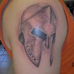 Фото рисунка тату шлем спартанца 09.10.2018 №072 - spartan helmet tattoo - tatufoto.com