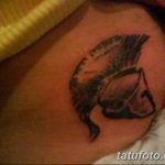 Фото рисунка тату шлем спартанца 09.10.2018 №074 - spartan helmet tattoo - tatufoto.com