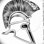 Фото рисунка тату шлем спартанца 09.10.2018 №076 - spartan helmet tattoo - tatufoto.com