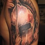 Фото рисунка тату шлем спартанца 09.10.2018 №082 - spartan helmet tattoo - tatufoto.com