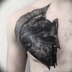 Фото рисунка тату шлем спартанца 09.10.2018 №090 - spartan helmet tattoo - tatufoto.com