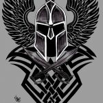 Фото рисунка тату шлем спартанца 09.10.2018 №119 - spartan helmet tattoo - tatufoto.com
