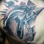 Фото рисунка тату шлем спартанца 09.10.2018 №124 - spartan helmet tattoo - tatufoto.com