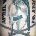 Фото рисунка тату шлем спартанца 09.10.2018 №130 - spartan helmet tattoo - tatufoto.com