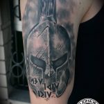 warrior tattoo on bicep spartan helmet tattoo tattoo Pinterest