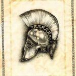 Фото рисунка тату шлем спартанца 09.10.2018 №145 - spartan helmet tattoo - tatufoto.com