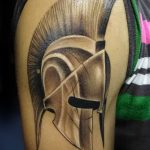 Фото рисунка тату шлем спартанца 09.10.2018 №150 - spartan helmet tattoo - tatufoto.com
