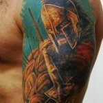 Фото рисунка тату шлем спартанца 09.10.2018 №154 - spartan helmet tattoo - tatufoto.com