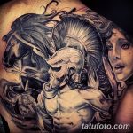 Фото рисунка тату шлем спартанца 09.10.2018 №166 - spartan helmet tattoo - tatufoto.com