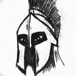 Фото рисунка тату шлем спартанца 09.10.2018 №167 - spartan helmet tattoo - tatufoto.com