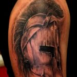 Фото рисунка тату шлем спартанца 09.10.2018 №171 - spartan helmet tattoo - tatufoto.com