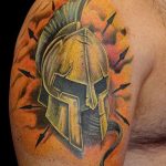 Фото рисунка тату шлем спартанца 09.10.2018 №180 - spartan helmet tattoo - tatufoto.com