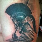 Фото рисунка тату шлем спартанца 09.10.2018 №187 - spartan helmet tattoo - tatufoto.com
