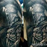 Фото рисунка тату шлем спартанца 09.10.2018 №195 - spartan helmet tattoo - tatufoto.com