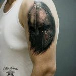 Фото рисунка тату шлем спартанца 09.10.2018 №199 - spartan helmet tattoo - tatufoto.com