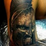 Фото рисунка тату шлем спартанца 09.10.2018 №204 - spartan helmet tattoo - tatufoto.com