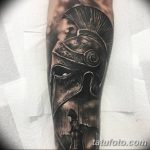 Фото рисунка тату шлем спартанца 09.10.2018 №212 - spartan helmet tattoo - tatufoto.com