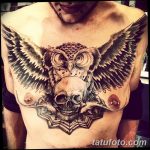 Skull Chest Piece Tattoos Owl Sugar Skull And Rose Tattoos On Ch