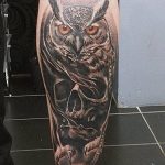 Фото тату сова с черепом 15.10.2018 №102 - owl tattoo with skull - tatufoto.com