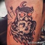 Фото тату сова с черепом 15.10.2018 №103 - owl tattoo with skull - tatufoto.com