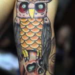 Фото тату сова с черепом 15.10.2018 №112 - owl tattoo with skull - tatufoto.com