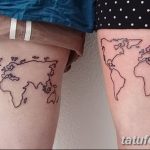 Фото тутуировка карта мира 29.10.2018 №008 - tattoo world map photo - tatufoto.com