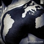 Фото тутуировка карта мира 29.10.2018 №027 - tattoo world map photo - tatufoto.com