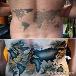 Фото тутуировка карта мира 29.10.2018 №037 - tattoo world map photo - tatufoto.com