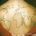 Фото тутуировка карта мира 29.10.2018 №038 - tattoo world map photo - tatufoto.com