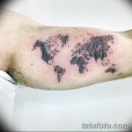 Фото тутуировка карта мира 29.10.2018 №051 - tattoo world map photo - tatufoto.com