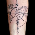 Фото тутуировка карта мира 29.10.2018 №067 - tattoo world map photo - tatufoto.com