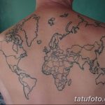 Фото тутуировка карта мира 29.10.2018 №069 - tattoo world map photo - tatufoto.com