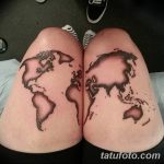 Фото тутуировка карта мира 29.10.2018 №072 - tattoo world map photo - tatufoto.com
