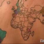 Фото тутуировка карта мира 29.10.2018 №085 - tattoo world map photo - tatufoto.com