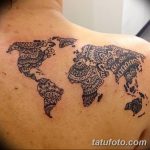Фото тутуировка карта мира 29.10.2018 №086 - tattoo world map photo - tatufoto.com
