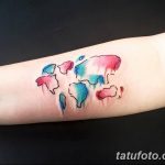 Фото тутуировка карта мира 29.10.2018 №093 - tattoo world map photo - tatufoto.com