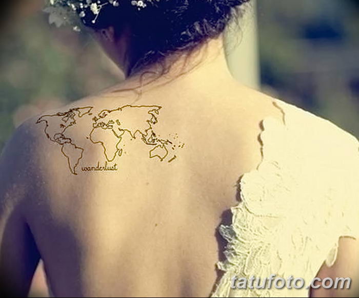 Фото тутуировка карта мира 29.10.2018 №108 - tattoo world map photo - tatufoto.com