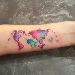 world map tattoo with countries visited color - 55 best World Ma
