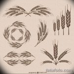 Фото эскиз для тату колос пшеницы 23.10.2018 №157 - wheat tattoo sketch - tatufoto.com