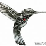 Фото эскиз тату колибри 15.10.2018 №009 - sketch of hummingbird tattoo - tatufoto.com