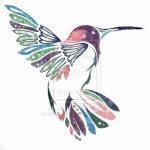 Фото эскиз тату колибри 15.10.2018 №010 - sketch of hummingbird tattoo - tatufoto.com
