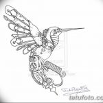 Фото эскиз тату колибри 15.10.2018 №012 - sketch of hummingbird tattoo - tatufoto.com