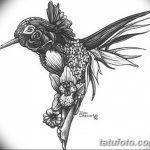 Фото эскиз тату колибри 15.10.2018 №013 - sketch of hummingbird tattoo - tatufoto.com