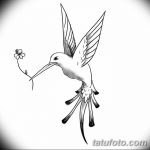 Фото эскиз тату колибри 15.10.2018 №015 - sketch of hummingbird tattoo - tatufoto.com