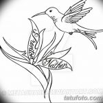 Фото эскиз тату колибри 15.10.2018 №025 - sketch of hummingbird tattoo - tatufoto.com