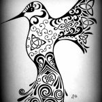 Фото эскиз тату колибри 15.10.2018 №029 - sketch of hummingbird tattoo - tatufoto.com