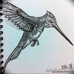 Фото эскиз тату колибри 15.10.2018 №031 - sketch of hummingbird tattoo - tatufoto.com