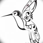 Фото эскиз тату колибри 15.10.2018 №035 - sketch of hummingbird tattoo - tatufoto.com